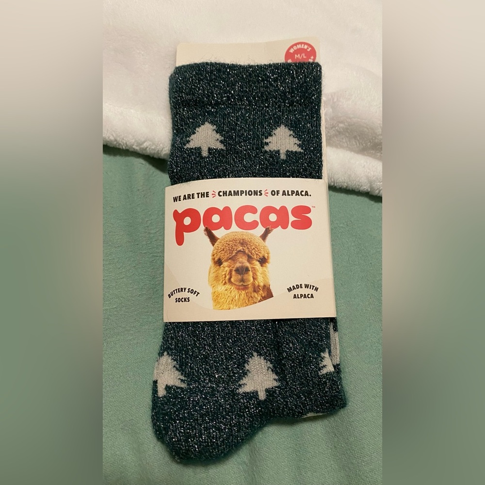 PACAS Alpaca Wool Socks Women’s Holiday Crew NWT